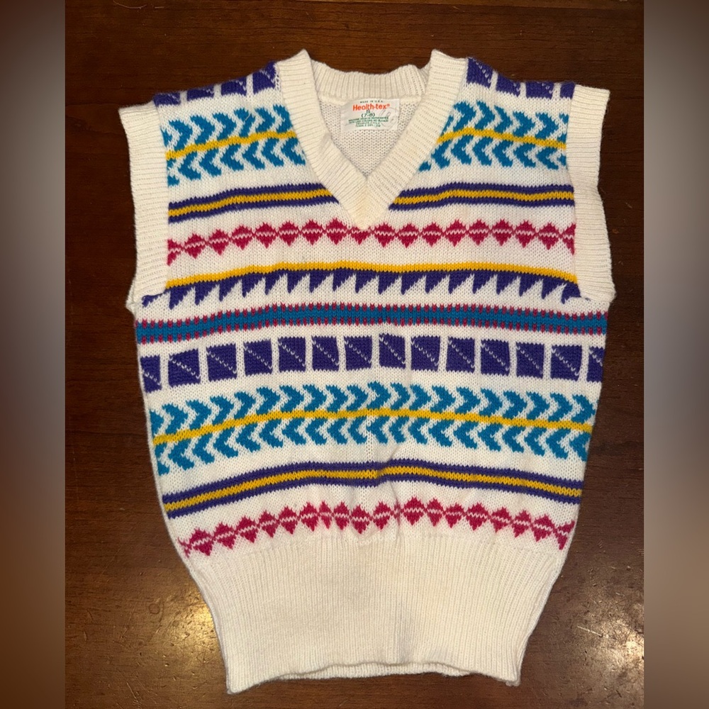 Health-Tex Vintage 1970s Knit Sweater Vest EUC Size 7/8